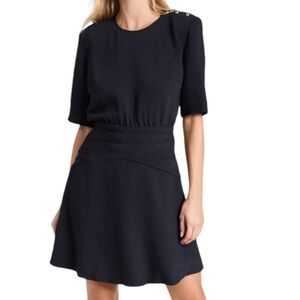 ba&sh Oleane Dress Darkest Navy (Black Blue) Medium